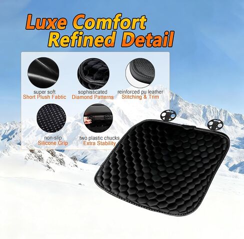 Soft Plush Seat Cushion, Comfortable Seat Cover with Full Back Support, Universal Fit Car SUV Truck RV Van (Black) in Kuwait