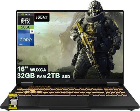 ASUS TUF 16" FHD+ 165Hz Gaming Laptop | Intel Core i7-14650HX |NVIDIA GeForce RTX 5060| Backlit |Backlit| 32GB RAM DDR5 | 1024GB SSD |Jaeger Gray |Windows 11 Home |Bundle with USB 3.0 Hub in Kuwait
