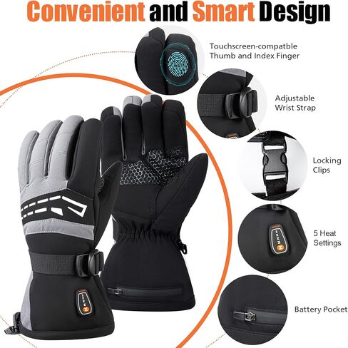 7.4V 3200MAH Rechargeable Heated Gloves for Men Women Hand Warmer Snow Gloves for Ski Hiking Skating Camping Outdoor Activities in Saudi Arabia