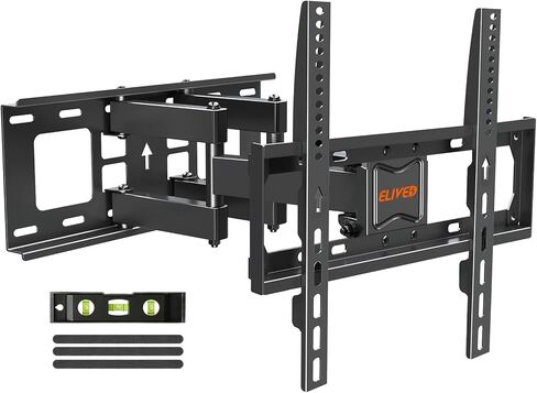 ELIVED TV Wall Mount for Most 37-82 Inch OLED QLED TVs, 8 Ball Bearings Smooth Swivel Extend for Ultra Slim TVs, Full Motion Wall Mount TV Bracket Max VESA 600x400mm, 100 lbs. Fits 16" Wood Studs in Saudi Arabia