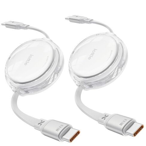 iOttie Basix 100W Retractable USB-C Cable, Fast Charging USB C-to-C Cable with 4 Adjustable Cable Lengths, USB C Cable for iPhone 16, 15 (Pro, Plus, Pro Max), Samsung S24/23+ in Saudi Arabia
