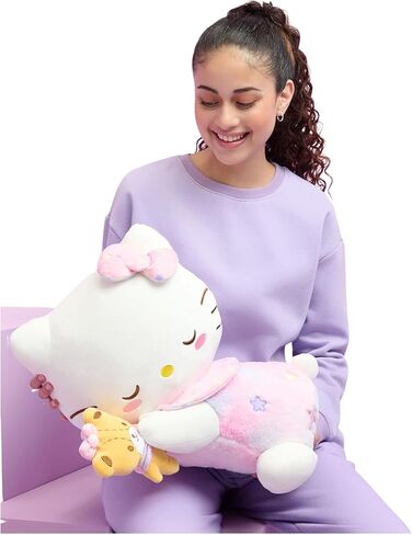 Hello Kitty and Friends, Hello Kitty 18-inch Sleeping Plush with Bestie Accessory - Officially Licensed Sanrio Product from Jazwares - 6+ in Saudi Arabia