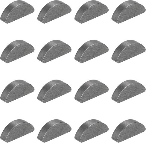 MECCANIXITY 16 قطعة مفتاح Woodruff، 16x5x6 مم من الفولاذ الكربوني متري Woodruff نصف دائرة مفتاح نصف قمر أدوات لصناعة السحابات الميكانيكية in Kuwait