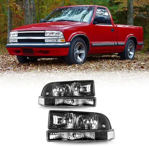 مجموعة مصابيح أمامية متوافقة مع 1998 1999 2000 2001 2002 2003 2004 Chevy S10/Blazer OEM نفس اللون in Kuwait
