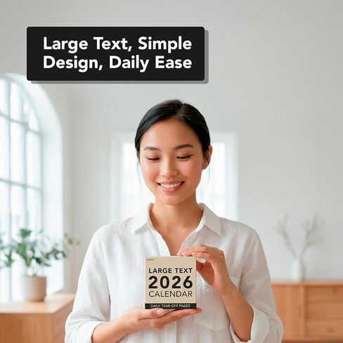 تقويم يومي بنص كبير لعام 2026 | اليوم هو صندوق تقويم به تواريخ كبيرة لسهولة القراءة، رائع للمنزل أو المكتب، هدية تقويم لها أو له. تقويم الحائط المعلق للعمل in Kuwait