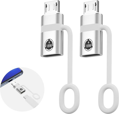 يدعم محول USB C إلى Micro USB ، وحزمتان ، شحن سريع 18 واط ونقل البيانات ، مناسبًا لمحول USB C إلى محول المكونات الصغيرة ، غير مناسب لسماعات الرأس والرمادي in Kuwait