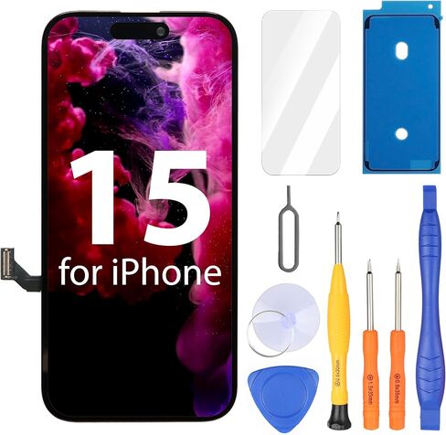 Ayake for iPhone 15 Plus Screen Replacement, 6.7 inch FHD LCD Display and Touch Digitizer Screen, True Tone Programmable, Face ID Remains (for A2847, A3093, A3096, A3094) in Saudi Arabia