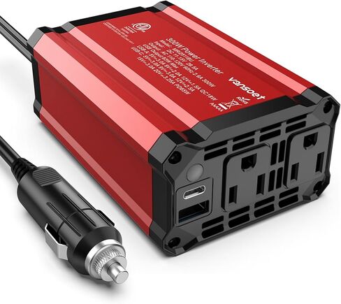 400W ذروة قص مقطع سيارة موجة العابرة DC 12V إلى AC (2 منافذ) محول محول شاحن شاحن السيارات 110V مع منافذ شحن USB مزدوجة PD3.0 و QC18W in Kuwait