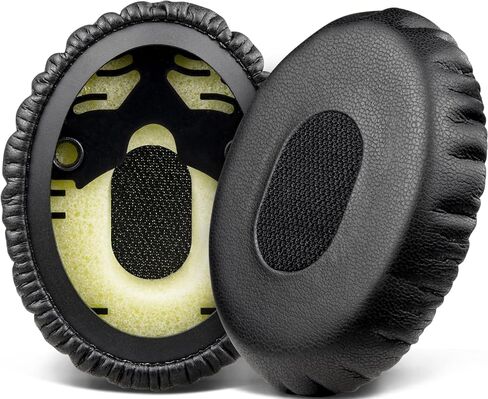 SOULWIT Professional Replacement Earpads for Bose QuietComfort 3 (QC3) and OE1 On-Ear Headphones, EarPads Cushions with Soft Protein Leather, High-Density Noise Isolation Foam - Black in Saudi Arabia