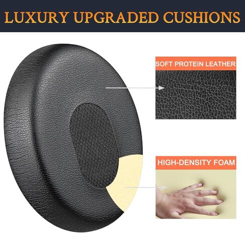 SOULWIT Professional Replacement Earpads for Bose QuietComfort 3 (QC3) and OE1 On-Ear Headphones, EarPads Cushions with Soft Protein Leather, High-Density Noise Isolation Foam - Black in Saudi Arabia