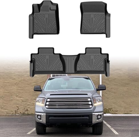 Mixsuper Liner Floor Mats for 2019-2025 Chevy Silverado 1500/GMC Sierra 1500, 2020-2025 Chevy Silverado/GMC Sierra 2500HD/3500HD Crew Cab with Rear Underseat Storage Box, Front Bucket in Kuwait