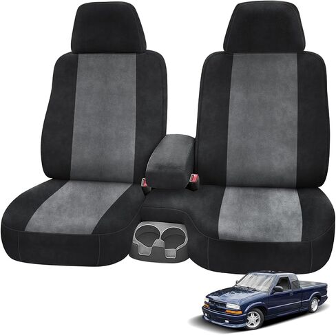 Front Bench Seat Covers Replace for 1991-1997 Chevy S10 /GMC Sonoma S15 Seat with Molded Headrests, Soft Dutch Velvet Composite Foam Lining Breathable Seat Cover Cushion in Kuwait