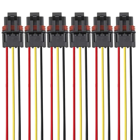 6PCS Pulse Power Plug Pigtail Connector with Seat Belt Bypass Fits 2018-2021 Polaris Ranger XP 1000/ RZR RS1 Pro/General Bus Bar Plugs Power Wire Harness Connector (6PCS Red Yellow Black) in Saudi Arabia