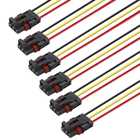 6PCS Pulse Power Plug Pigtail Connector with Seat Belt Bypass Fits 2018-2021 Polaris Ranger XP 1000/ RZR RS1 Pro/General Bus Bar Plugs Power Wire Harness Connector (6PCS Red Yellow Black) in Saudi Arabia