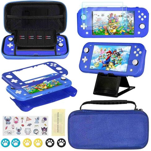 مجموعة ملحقات ل Nintendo Switch Lite - حزمة ملحقات Yoowa مع حالة غلاف واقية للحالة الواقية وحامي شاشة زجاجي مقسّران ، حامل قابل للتعديل ، 6 قبضة إبهام in Kuwait