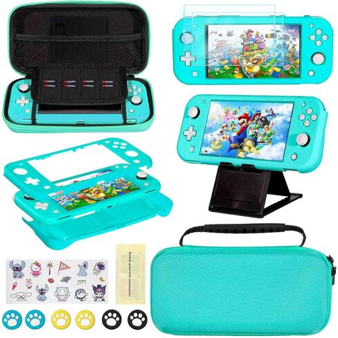 مجموعة ملحقات ل Nintendo Switch Lite - حزمة ملحقات Yoowa مع حالة غلاف واقية للحالة الواقية وحامي شاشة زجاجي مقسّران ، حامل قابل للتعديل ، 6 قبضة إبهام in Kuwait