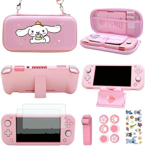 مجموعة ملحقات ل Nintendo Switch Lite - حزمة ملحقات Yoowa مع حالة غلاف واقية للحالة الواقية وحامي شاشة زجاجي مقسّران ، حامل قابل للتعديل ، 6 قبضة إبهام in Kuwait