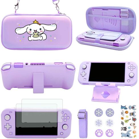 مجموعة ملحقات ل Nintendo Switch Lite - حزمة ملحقات Yoowa مع حالة غلاف واقية للحالة الواقية وحامي شاشة زجاجي مقسّران ، حامل قابل للتعديل ، 6 قبضة إبهام in Kuwait