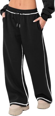 HDLTE Sweatpants Women Track Pants Soft Straight Pajama Sweats Wide Leg Women Lounge Pants Joggers in Saudi Arabia
