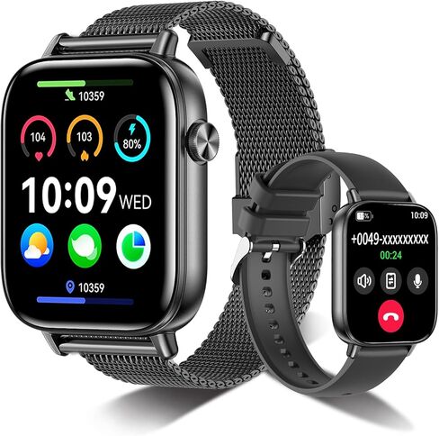 Watch Smart Watch for Women Men ، 2025 1.83 "HD Smartwatches (الإجابة/إجراء مكالمة) ، IP68 Tracker Activity Activity Tracker ، مراقبة النوم ، عداد الخطى ، ساعة اللياقة البدنية لنظام Android iOS (Rose Gold) in Kuwait