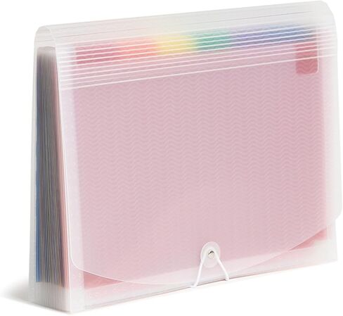 Smead Poly Desktop Expandable File, 24 Pockets, Flap and Cord Closure, Letter Size (70897) in Saudi Arabia