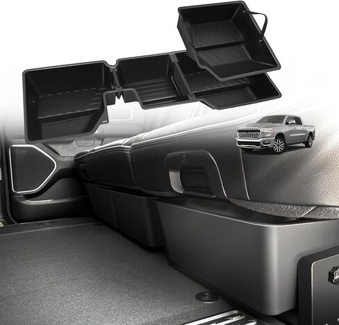 Under Seat Storage Box for 2019-2025 Chevy Silverado 1500&2500 3500HD(2020-2025) Accessories Crew Cab (No for Rear with Kicker Subwoofer) Detachable Custom Fit Rear Underseat Organizer in Kuwait