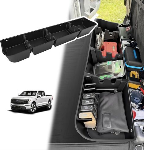 صندوق تخزين تحت المقعد لـ 2019-2025 Chevy Silverado 1500&2500 3500HD(2020-2025) ملحقات كابينة الطاقم (لا يوجد للخلف مع مضخم صوت كيكر) منظم المقعد الخلفي القابل للفصل in Kuwait
