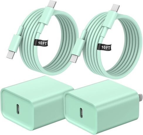 Charger for iPhone 17 16 Charger Fast Charging, [UL Safety Certified] 20W USB C Chargers Block with 10ft Type C to C Cable for iPhone 16/16 Plus/16 Pro/16 Pro Max/iPhone 15/15 Pro/15 Pro Max, 2 Pack in Saudi Arabia