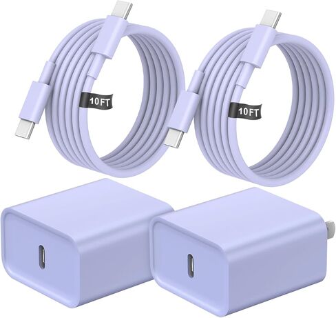 Charger for iPhone 17 16 Charger Fast Charging, [UL Safety Certified] 20W USB C Chargers Block with 10ft Type C to C Cable for iPhone 16/16 Plus/16 Pro/16 Pro Max/iPhone 15/15 Pro/15 Pro Max, 2 Pack in Saudi Arabia