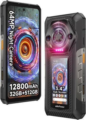 Ulefone Armor 33 Pro 5G شاشة مزدوجة الهاتف الوعرة ، 6.95 "FHD 120Hz+3.4" شاشة ، 25500mAh (66W) 32GB+512GB ، 50MP+50MP+64MP+32MP ، HALO LONDINITE ، 118DB SPEER android 14 RUBSD SMART SMART in Saudi Arabia