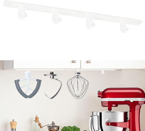4 حزم حاملات الحزمة خلاط مرفقات متوافقة مع إكسسوارات خلاط KitchenAid ، لتخزين تنظيم مرفقات مساعدة المطبخ الخاص بك (أبيض) in Saudi Arabia