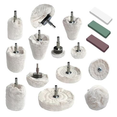 6PCS Buffing Wheels for Drill and 3 PCS Polishing Compounds, Wheel Polishing Kit, Polishing Wheel for Stainless Steel/Aluminum/Chrome/Wood/Jewelry/Plastic/Ceramic/Glass etc in Saudi Arabia