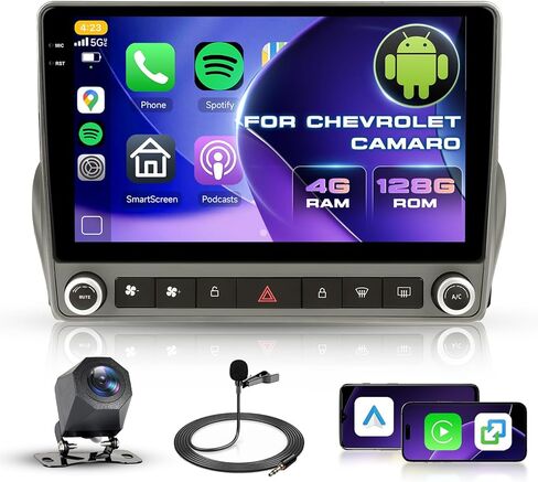 8 Core 6G 128G for Chevrolet Camaro 2008-2015 Radio Android 9 Inch Touchscreen Wireless Carplay Android Auto, Car Stereo for Chevrolet Upgrade Bluetooth DSP GPS Navigation WiFi FM/RDS Backup Camera in Saudi Arabia