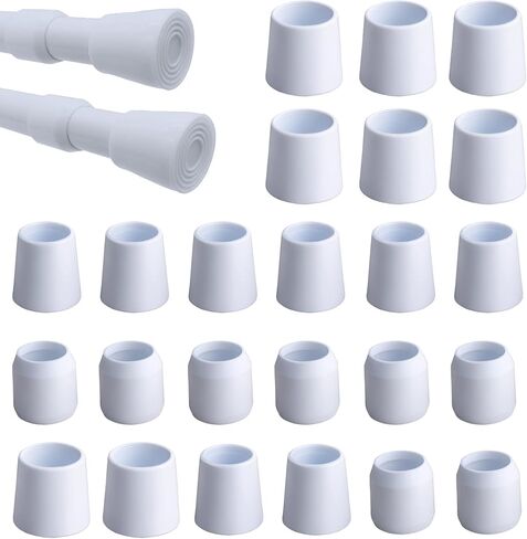 24 PCS ROD END CAPS لقضبان التوتر ، أغطية مضادة للانزلاق غير قابلة للانزلاق ، أغطية واقية مقاومة للصدأ لأعمدة تلسكوبية من 13 إلى 16 مم ، تركيب خالٍ من الأدوات in Saudi Arabia