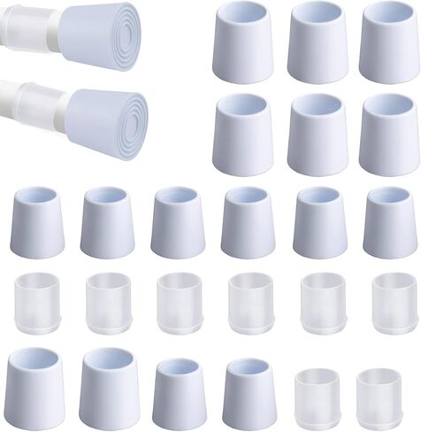 24 PCS ROD END CAPS لقضبان التوتر ، أغطية مضادة للانزلاق غير قابلة للانزلاق ، أغطية واقية مقاومة للصدأ لأعمدة تلسكوبية من 13 إلى 16 مم ، تركيب خالٍ من الأدوات in Kuwait