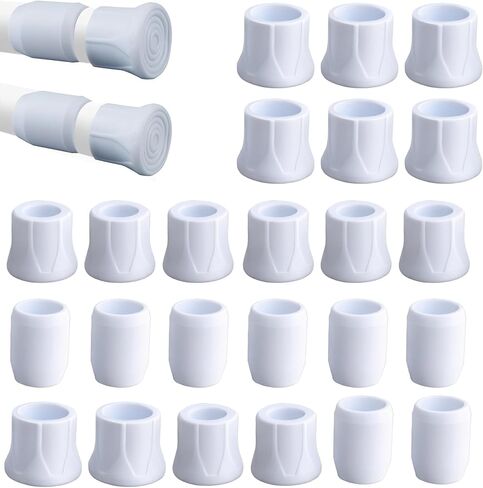 24 PCS ROD END CAPS لقضبان التوتر ، أغطية مضادة للانزلاق غير قابلة للانزلاق ، أغطية واقية مقاومة للصدأ لأعمدة تلسكوبية من 13 إلى 16 مم ، تركيب خالٍ من الأدوات in Kuwait