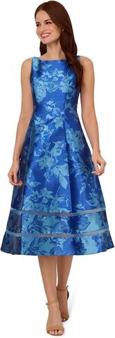 Adrianna Papell Women's Metallic Jacquard Midi Dress in Saudi Arabia