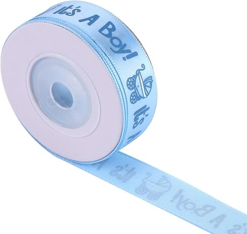 10 Yard Polyester Ribbon, 10 Yards/Roll IT is A BOY/Girl Blue Ribbon Satin Rolls Baby Shower Christening Party Favor Gift Ribbon Birthday Theme Gender Reveal Wrapping Ribbons in Saudi Arabia