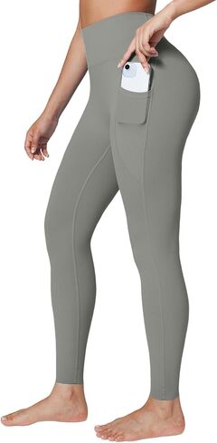 سروال يوجا BRXL للنساء عالي الخصر للتحكم في البطن بدون درزات أمامية مع جيوب للتمرين والجري في صالة الألعاب الرياضية 25 بوصة برتقالي L in Kuwait