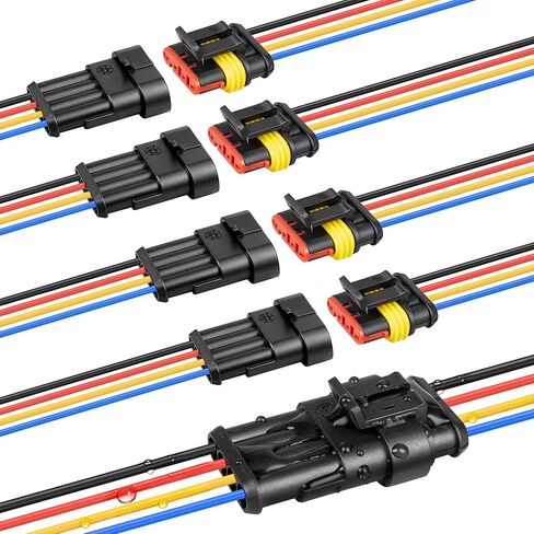 RED WOLF 16 AWG 2 Pin Waterproof Connector, Automotive Electrical Wire Connectors, 2 Wire Connector Harness Male and Female Plug Socket for Cars Truck Motorcycle Marine Boats - 5 Kits (2 Pin) in Saudi Arabia