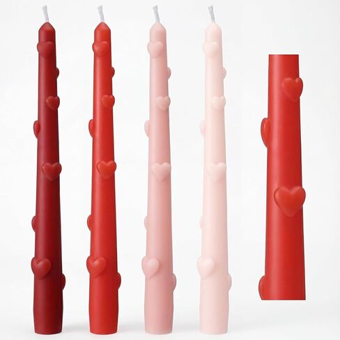 Nuanchu 4 Pcs Fall Taper Candles 3D Pumpkin Pillar Candles 10 Inch Orange Brown Red White Long Candlesticks Unscented, Smokeless, Dripless for Autumn Thanksgiving Birthday Dinner Party Home Decor in Saudi Arabia