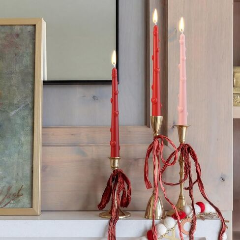 Nuanchu 4 Pcs Fall Taper Candles 3D Pumpkin Pillar Candles 10 Inch Orange Brown Red White Long Candlesticks Unscented, Smokeless, Dripless for Autumn Thanksgiving Birthday Dinner Party Home Decor in Saudi Arabia