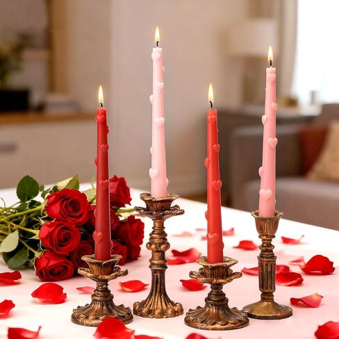Nuanchu 4 Pcs Fall Taper Candles 3D Pumpkin Pillar Candles 10 Inch Orange Brown Red White Long Candlesticks Unscented, Smokeless, Dripless for Autumn Thanksgiving Birthday Dinner Party Home Decor in Saudi Arabia