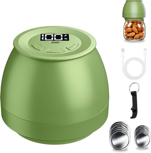 Zivif Electric Mason Jar Facuum Sealer for Wide Mate & Fath Mason Jar ، مجموعة Sealer Storage لتخزين الطعام وتخميرها ، تشمل 10 أغطية جرة in Kuwait