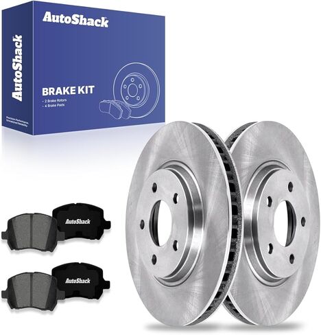 AutoShack Front Brake Rotors Premium Ceramic Brake Pads | Replacement for 2004-2012 Chevrolet Malibu 2008 Cobalt 2006-2010 Pontiac G6 2007-2009 G5 2007-2009 Saturn Aura 2.4L FWD | 6-PC Brake Kit in Saudi Arabia