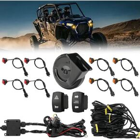 مجموعة إشارة الانعطاف UTV مع قرن 110 ديسيبل، سلكي مسبقًا، وميض ATV UTV مع مفتاح متأرجح، مجموعة قانونية عالمية لشارع UTV متوافقة مع Polaris، Can Am، CFMOTO، Arctic Cat in Kuwait
