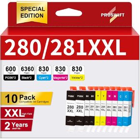 15 Pack 280 281 XXL حبر خراطيش استبدال Canon PGI-280 281 خرطوشة 280xxl 281xxl لـ PIXMA TR8620A TR8620 TR8520 TR8600 TR7520 TS702A TS9520 TS9521C TS6120 TS9120 in Kuwait