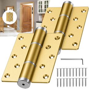 5 "self Closing Door Hinges, Automatic Closing Door Hinge, Spring Hinge, Hydraulic Buffer, 175° one-Way Internal Opening, Space Aluminum Alloy, Adjustable Closing Speed and Force (2, Black) in Kuwait