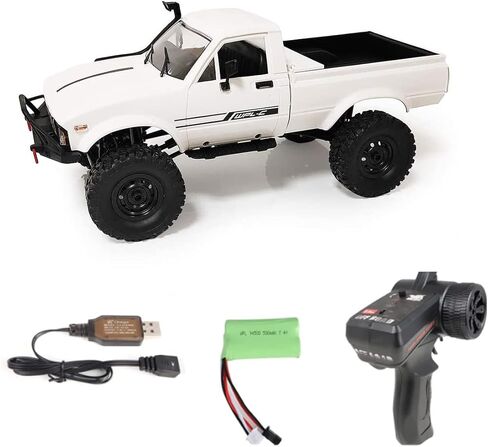 YIKESHU RC Rock Crawler WPL C24 RC Truck 4x4 1/16 RC Crawler Off Road All Terrain Car Proportional Throttle Steering Hobby RC Toy Climb Semi Truck LED Light RTR Trailer (Red) in Kuwait