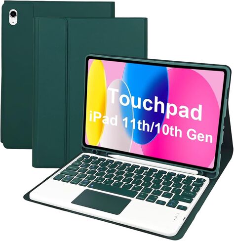 Keyboard Case with Mouse for iPad (A16)11th 2025/ 10th Generation 2022 Case with Keyboard - Wireless Detachable Folio Keyboard Cover with Pencil Holder for iPad 11-inch A16/10th Gen 10.9 In,P in Saudi Arabia